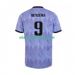 Camisola Real Madrid Karim Benzema 9 Homem Equipamento Segundo 2022-2023 Manga Curta